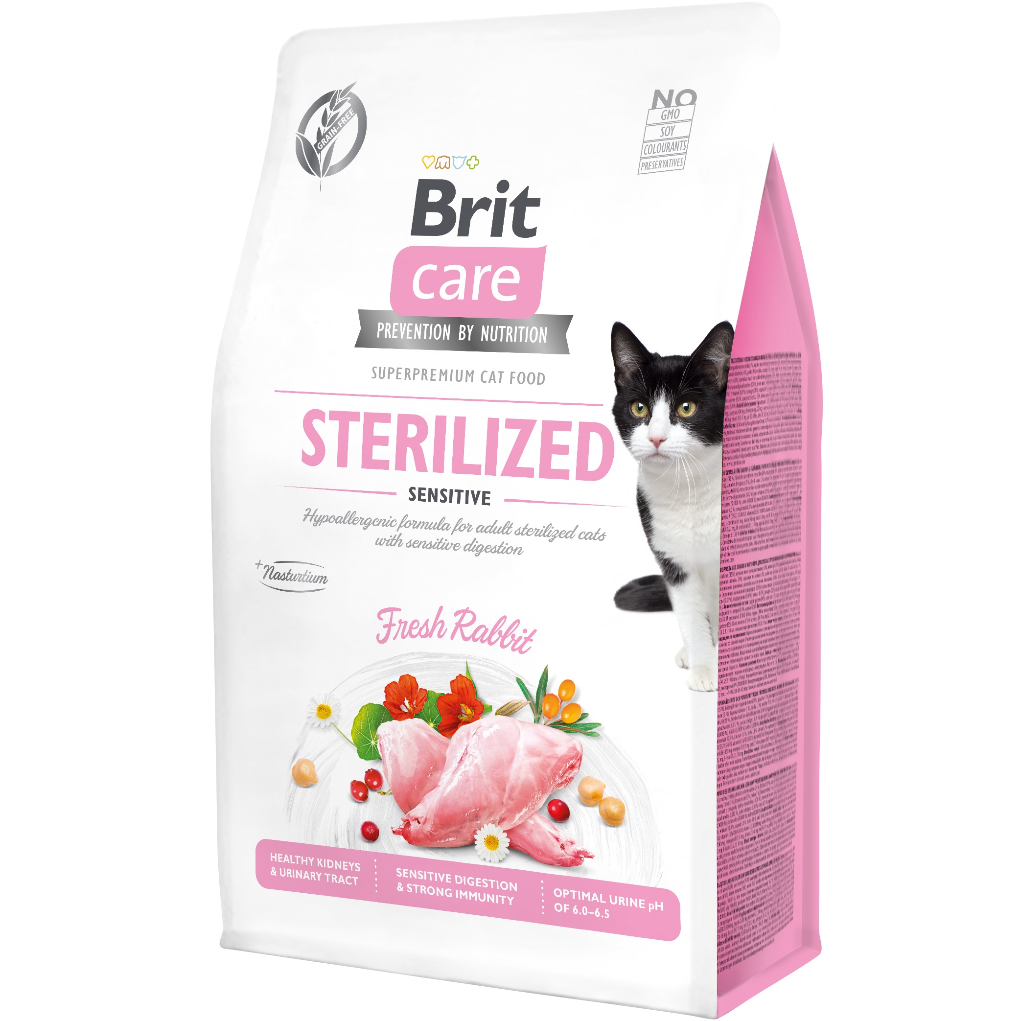 BRIT CARE Cat Sterilized Sensitive Сухий гіпоалергенний корм для стерилізованих котів (з кроликом)0