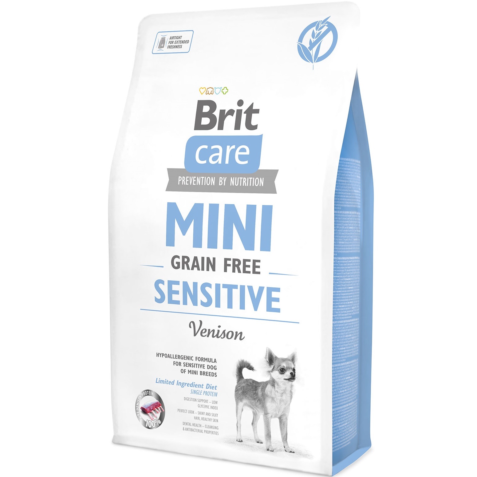 BRIT CARE GF Mini Sensitive Сухий гіпоалергенний корм для собак з чутливим травленням (Оленина)0