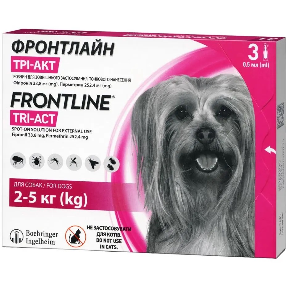 Boehringer Ingelheim Frontline Tri-ACT Капли для собак от блох и клещей1