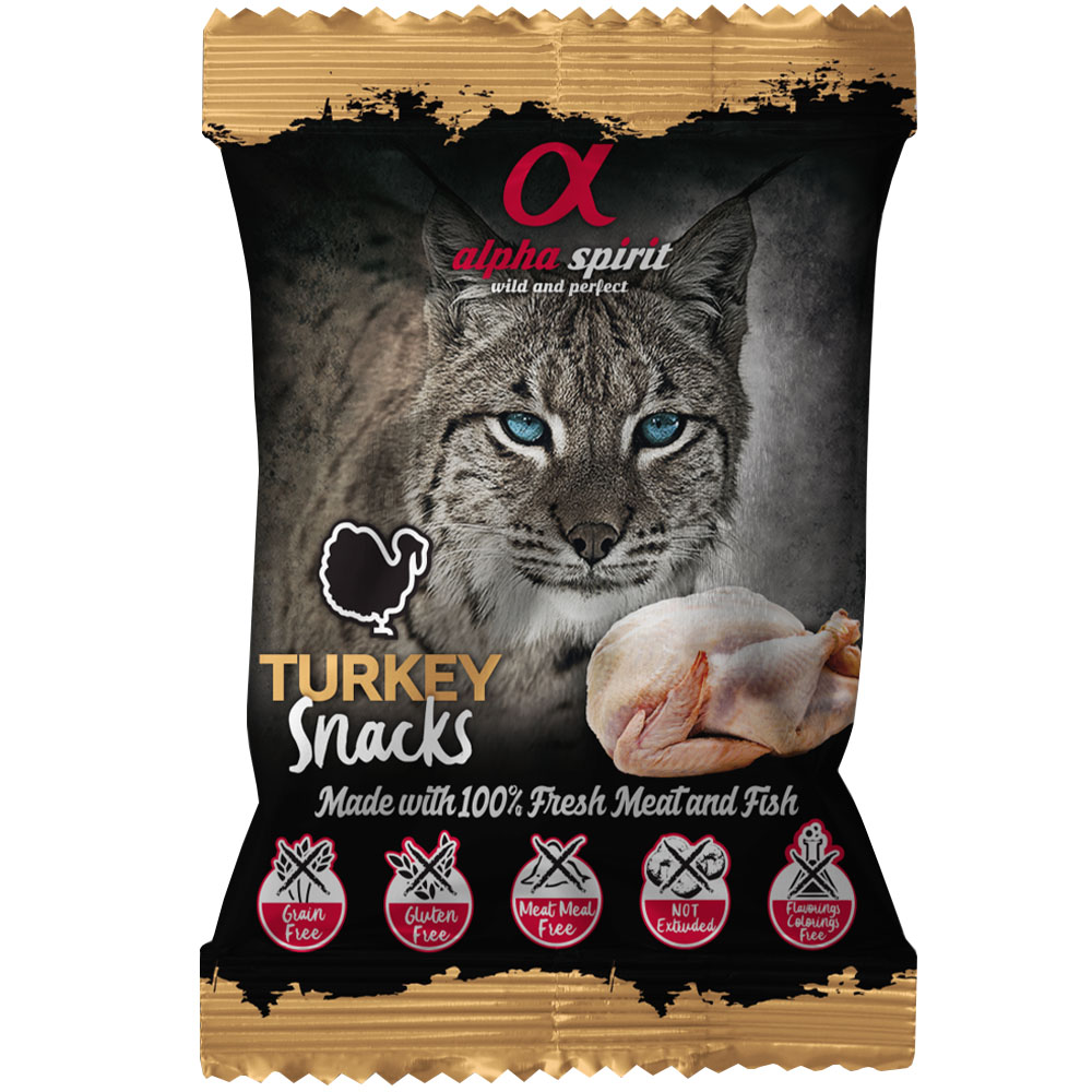 ALPHA SPIRIT Cat Snacks Turkey Полувлажное лакомство для котов (Индейка)0