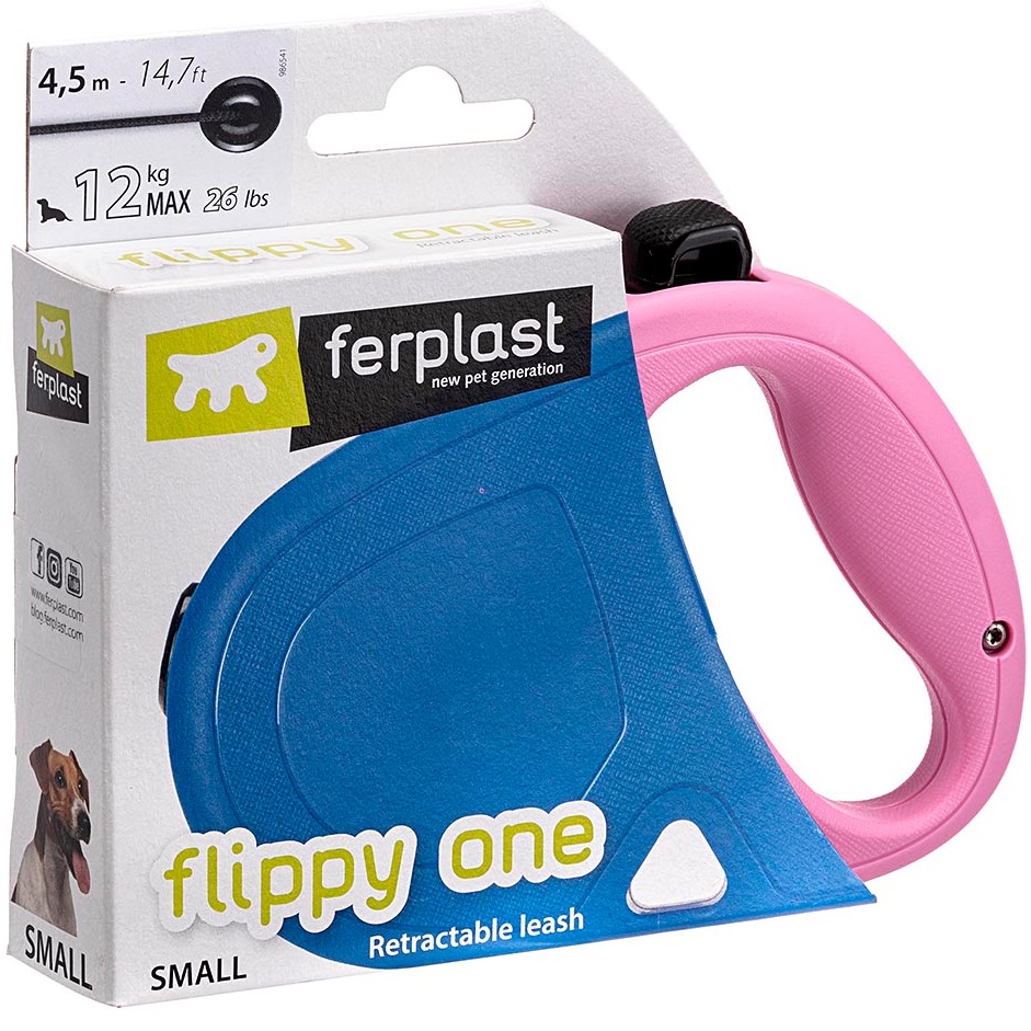 FERPLAST Flippy One Cord Small Поводок-рулетка для собак со шнуром7