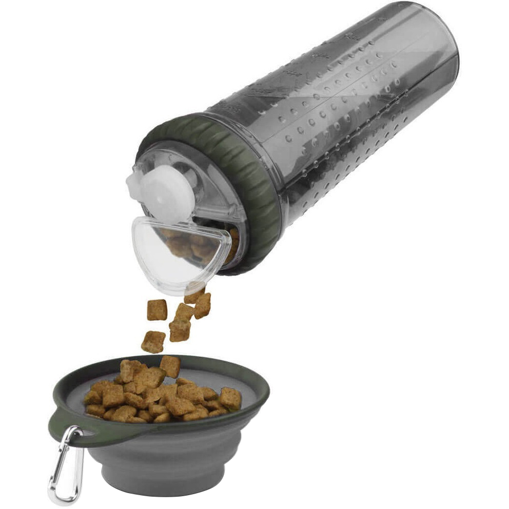 DEXAS Snack-Duo with Companion Cup Пляшка подвійна для води та корму зі складною мискою5