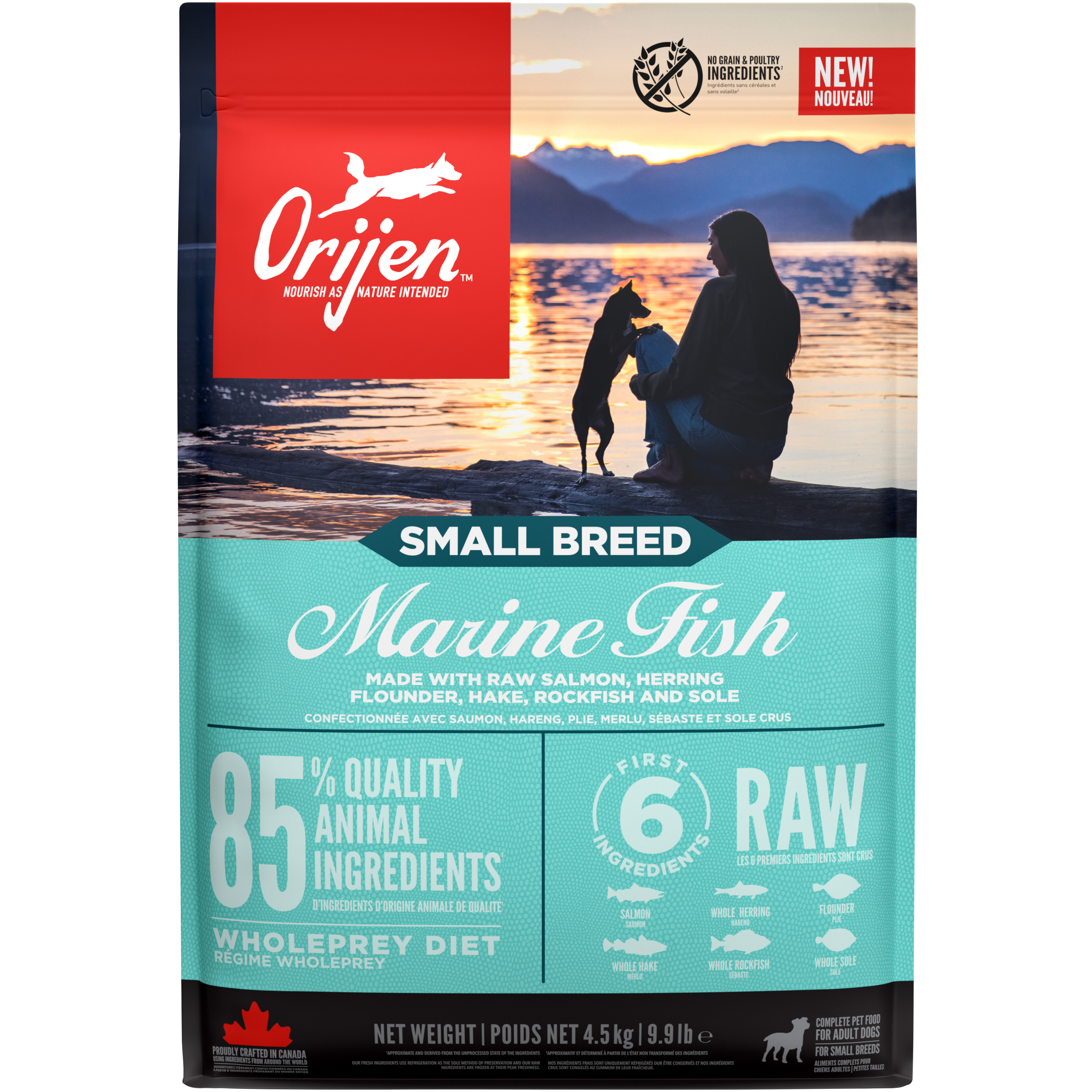 ORIJEN Small Breed Marine Fish Сухой корм для собак мелких пород (лосось, сельдь, камбала)1