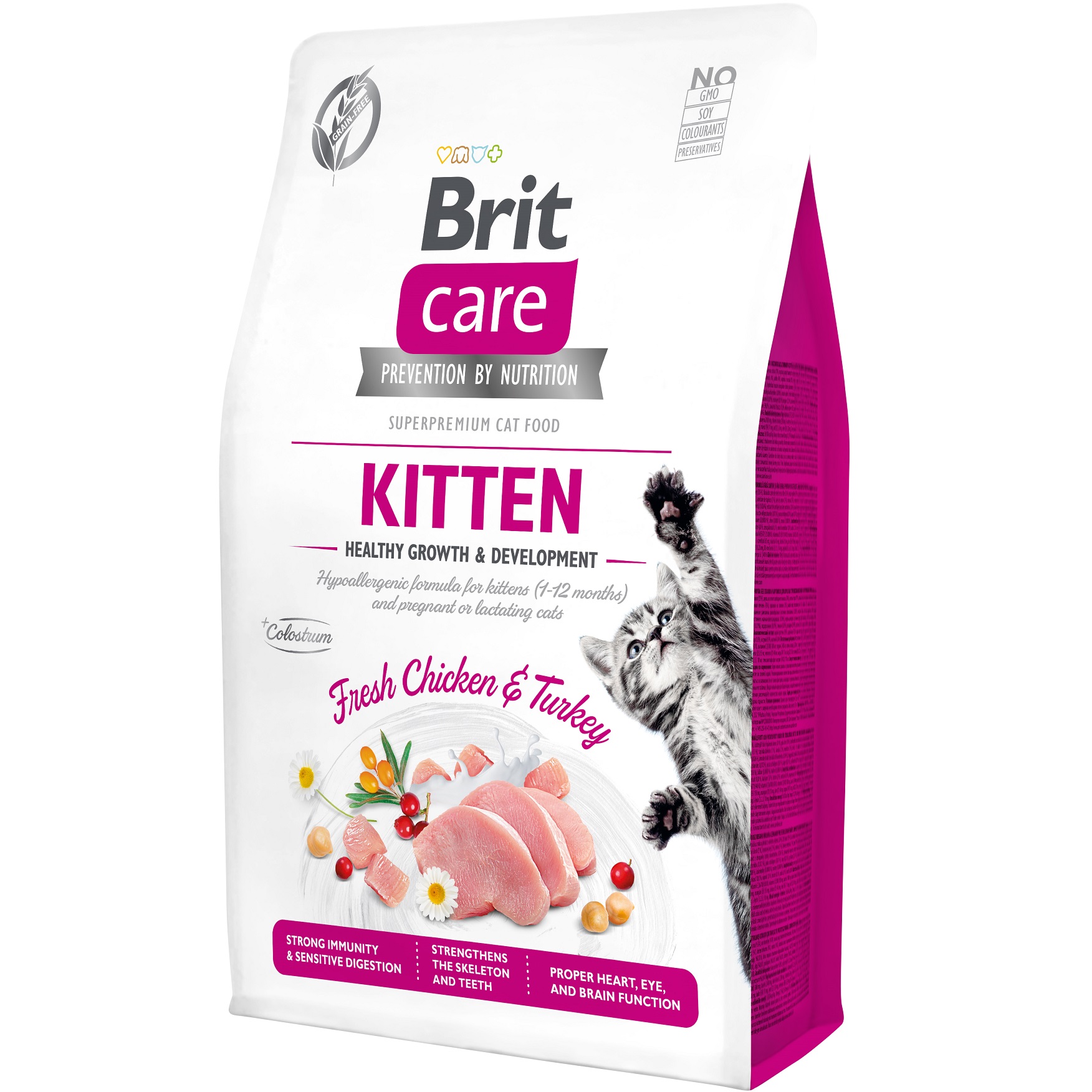 BRIT CARE Kitten Healthy Growth and Development Сухой корм для котят (с курицей и индейкой)0