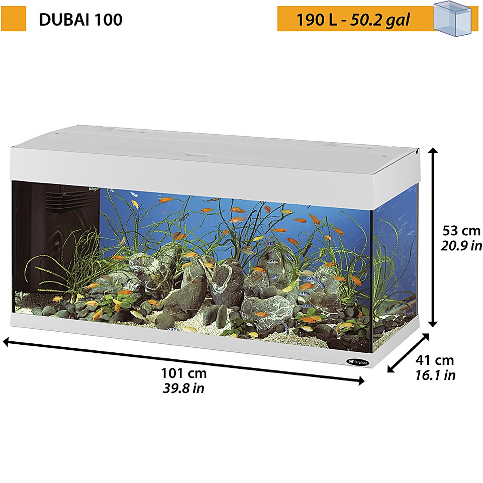 FERPLAST Dubai 100 LED Акваріум зі світлодіодним світильником та внутрішнім фільтром9
