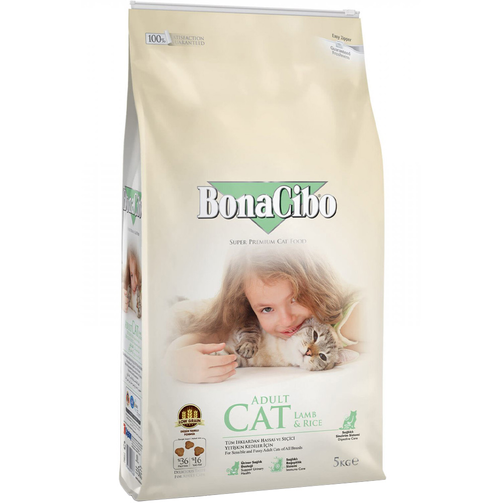 BONACIBO Adult Cat Lamb&Rice Сухий корм для дорослих котів (з ягням)0