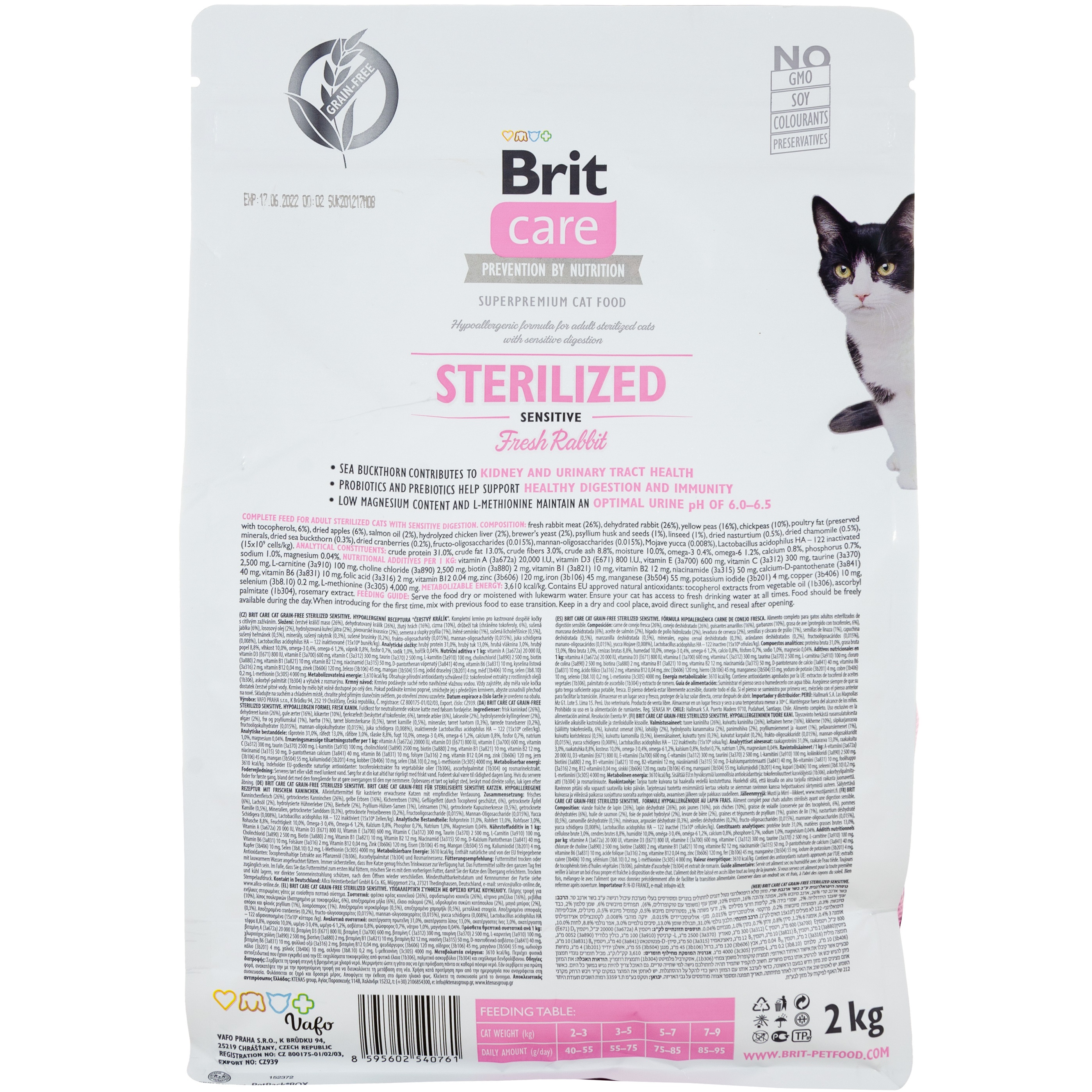 BRIT CARE Cat Sterilized Sensitive Сухий гіпоалергенний корм для стерилізованих котів (з кроликом)3