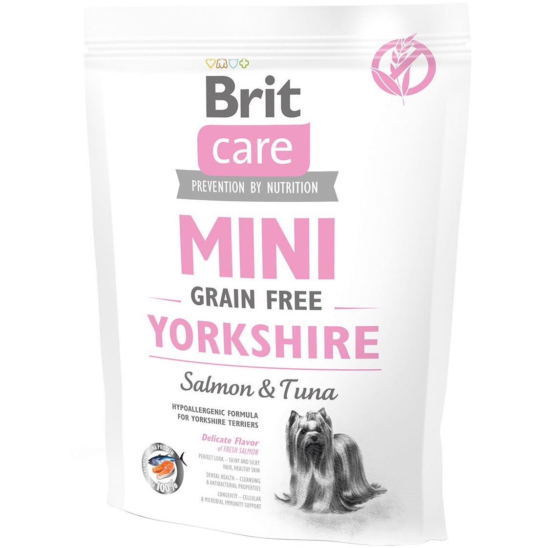 BRIT CARE GF Mini Yorkshire Сухой гипоаллергенный корм для собак малых пород (Лосось, Тунец)0