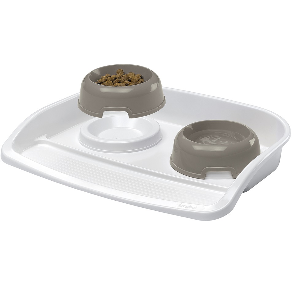 FERPLAST Lindo Tray & Bowls Пластикова таця з мисками для котів та собак0