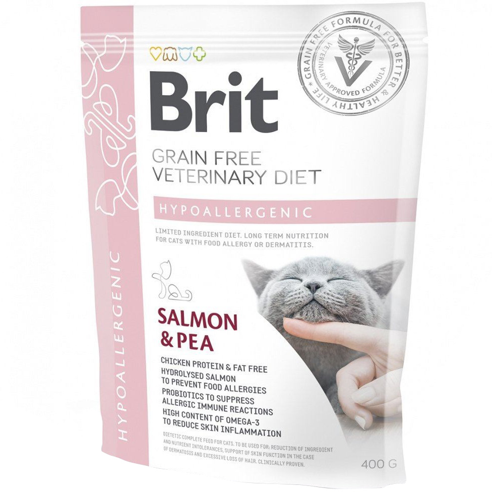 BRIT VetDiets Cat Hypoallergenic Сухий корм для котів з харчовою алергією (з лососем)1