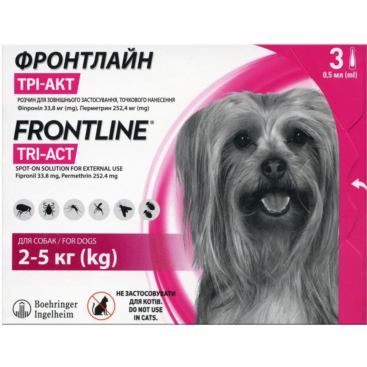 Boehringer Ingelheim Frontline Tri-ACT Капли для собак от блох и клещей3