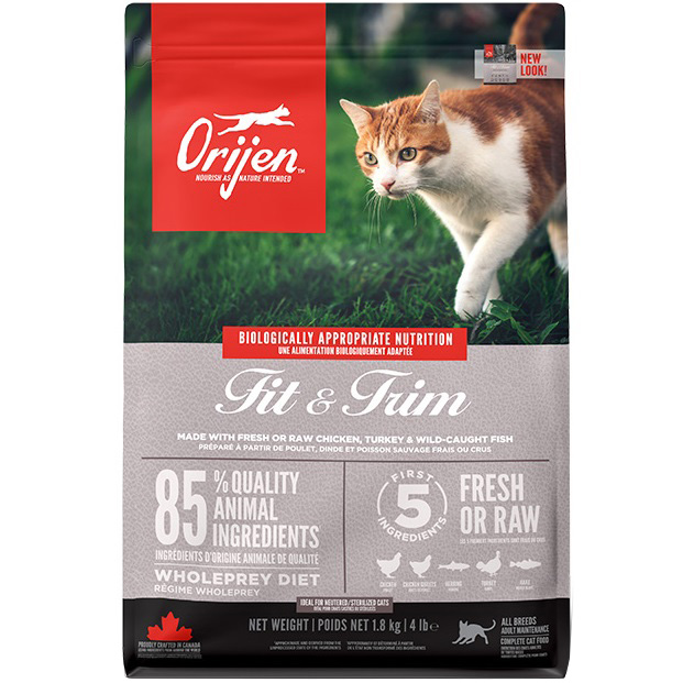 ORIJEN Fit and Trim Cat Сухой корм для взрослых котов всех пород для поддержки здорового веса (курица, сельдь, индейка)0