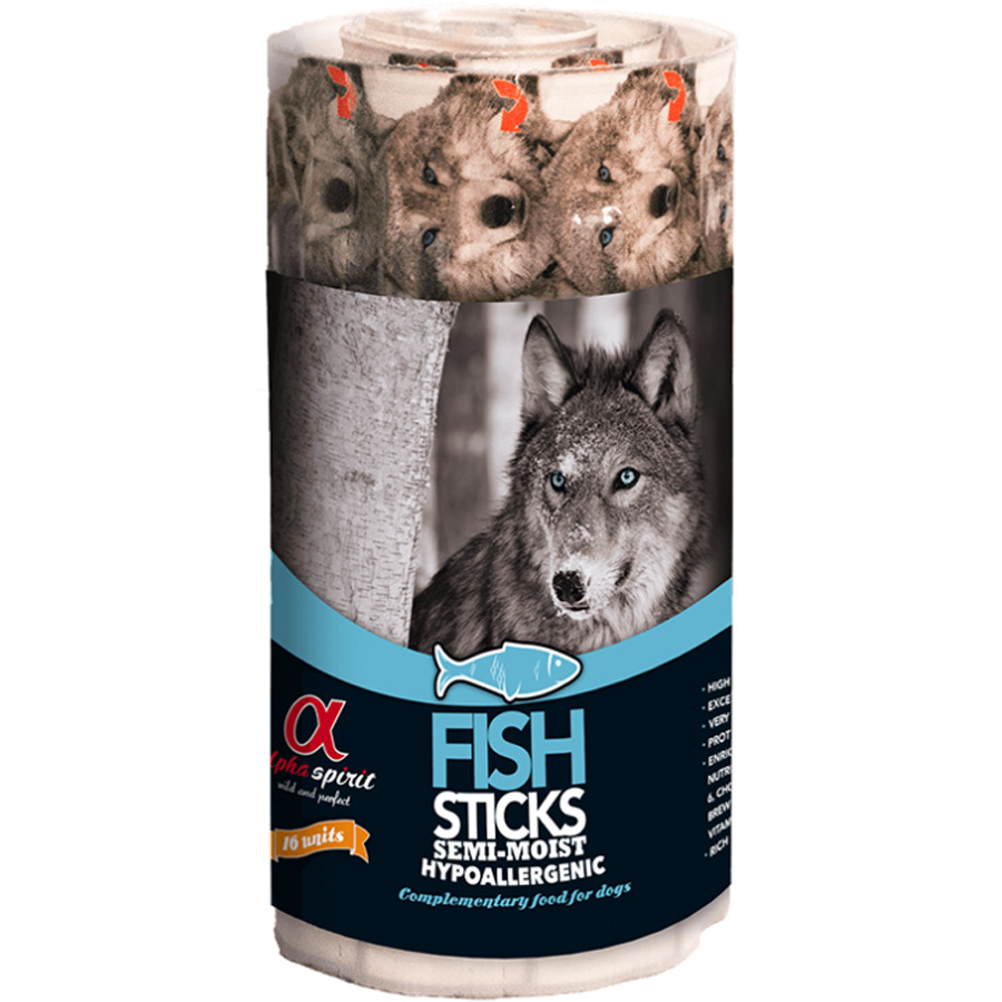 ALPHA SPIRIT Dog Sticks Fish Напіввологі ласощі для собак (палички з риби)0