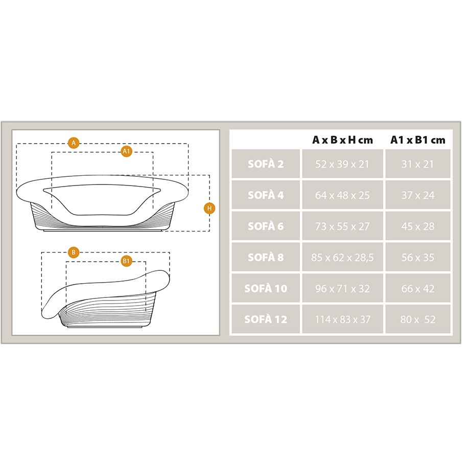 FERPLAST Sofa 2 Пластиковий лежак для котів та собак зі знімною подушкою8