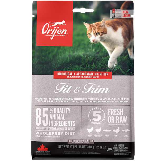 ORIJEN Fit and Trim Cat Сухой корм для взрослых котов всех пород для поддержки здорового веса (курица, сельдь, индейка)0