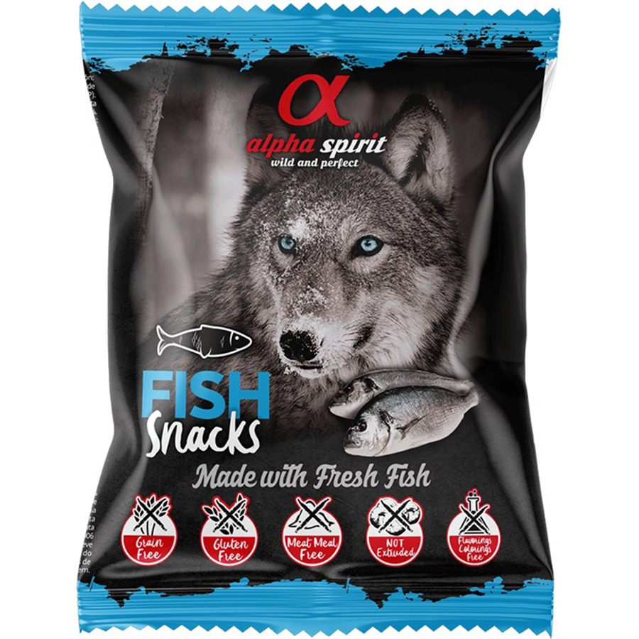 ALPHA SPIRIT Dog Snacks Fish Полувлажное лакомство для собак (кубики из рыбы)0