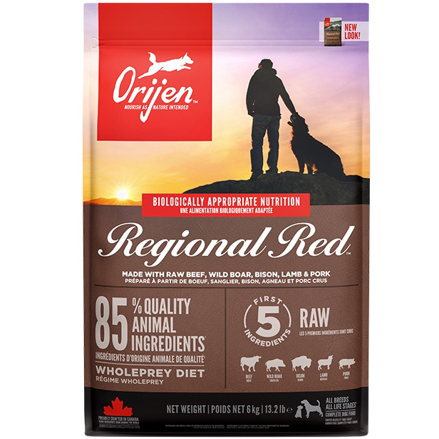 ORIJEN Regional Red Dog Сухой корм для собак всех пород и возрастных категорий (говядина, кабан, бизон, ягненок, свинина)0