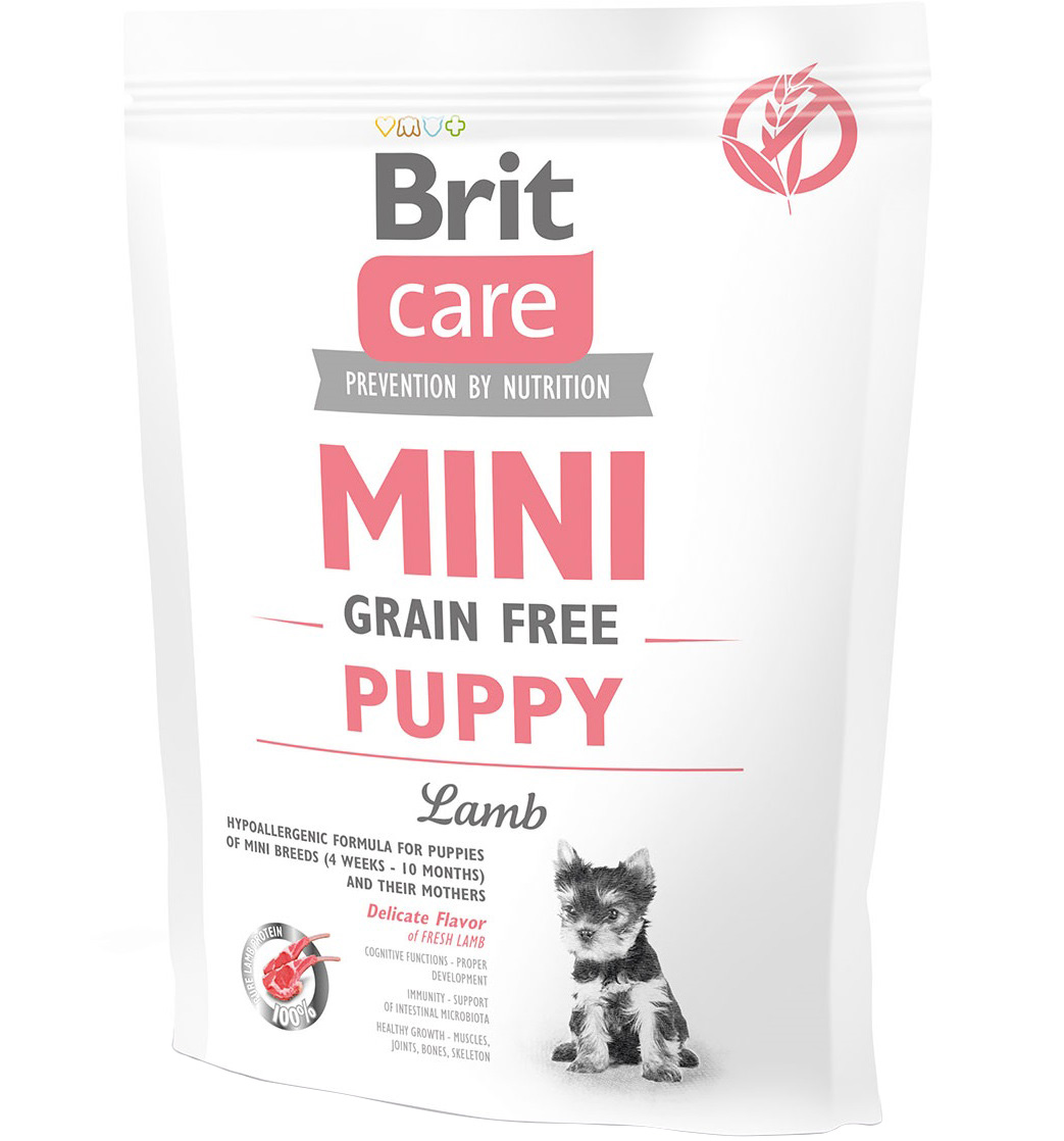 BRIT CARE GF Mini Puppy Сухой гипоаллергенный корм для щенков маленьких пород (Ягненок)0