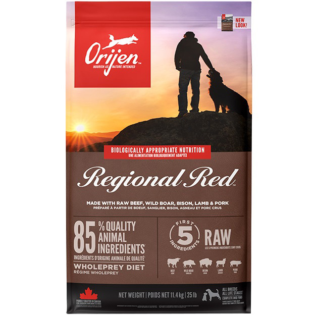 ORIJEN Regional Red Dog Сухой корм для собак всех пород и возрастных категорий (говядина, кабан, бизон, ягненок, свинина)0