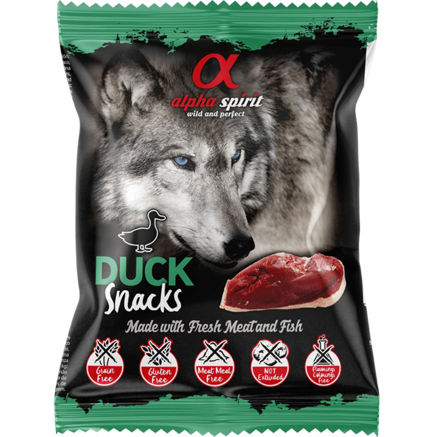 ALPHA SPIRIT Dog Snacks Duck Полувлажное лакомство для собак (кубики с уткой)0