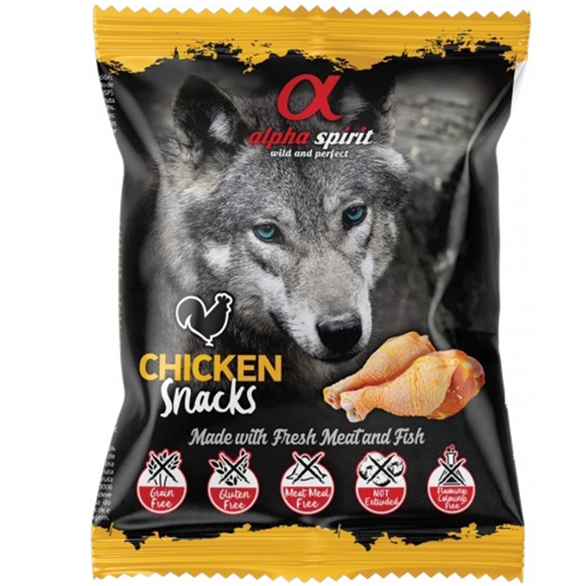 ALPHA SPIRIT Dog Snacks Chicken Напіввологі ласощі для собак (кубики з куркою)0