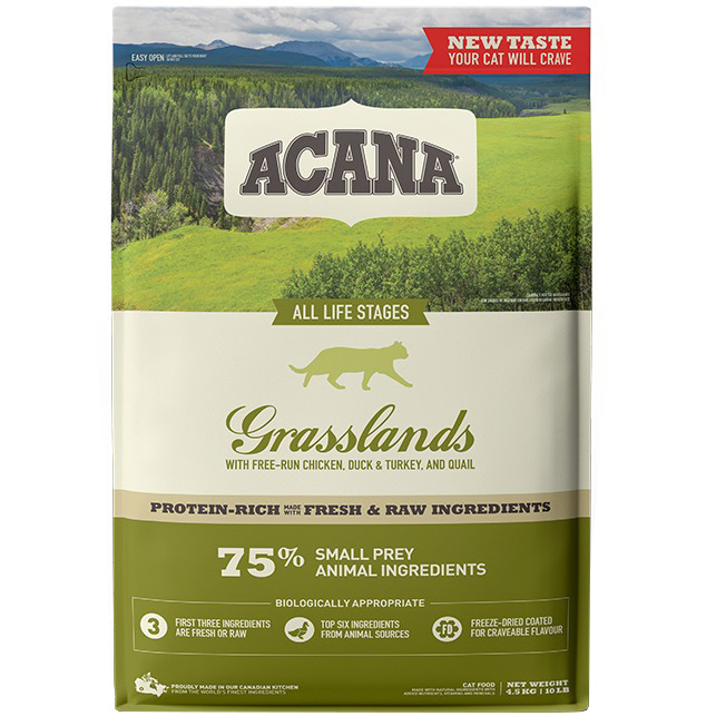 ACANA Grasslands Cat Сухой корм для котов всех пород и всех стадий жизни (утка, курица, индейка)0