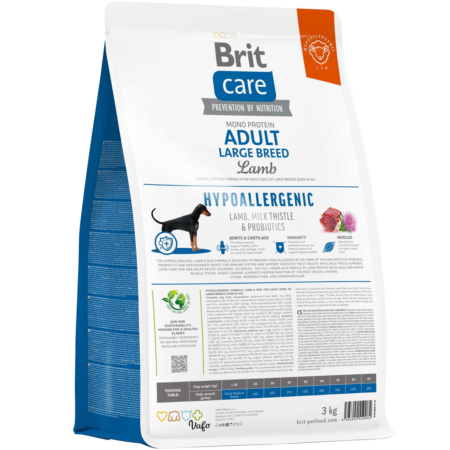 BRIT CARE Hypoallergenic Adult Large Breed Сухий гіпоалергенний корм для дорослих собак великих порід (Ягня)6