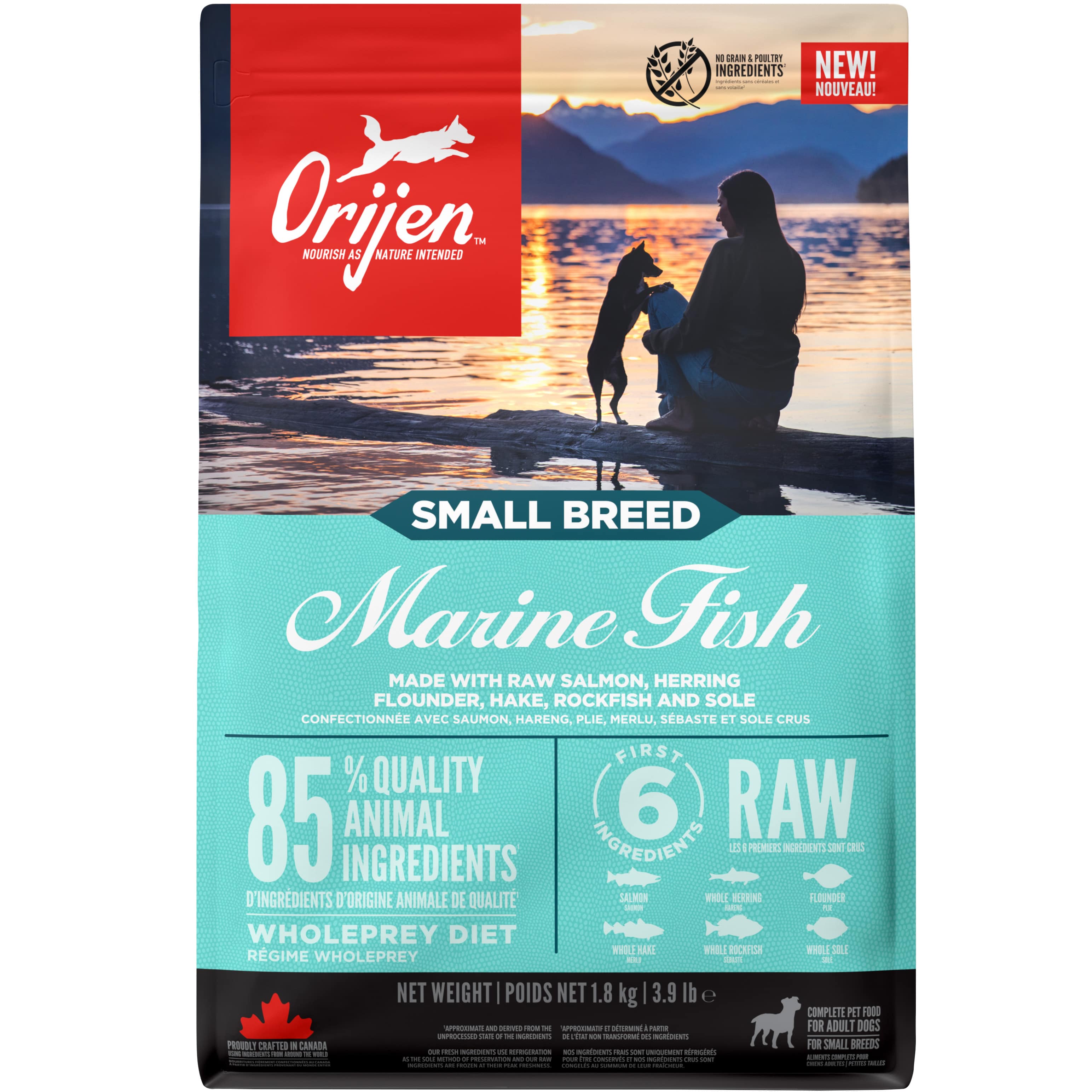 ORIJEN Small Breed Marine Fish Сухий корм для собак малих порід (лосось, оселедець, камбала)0