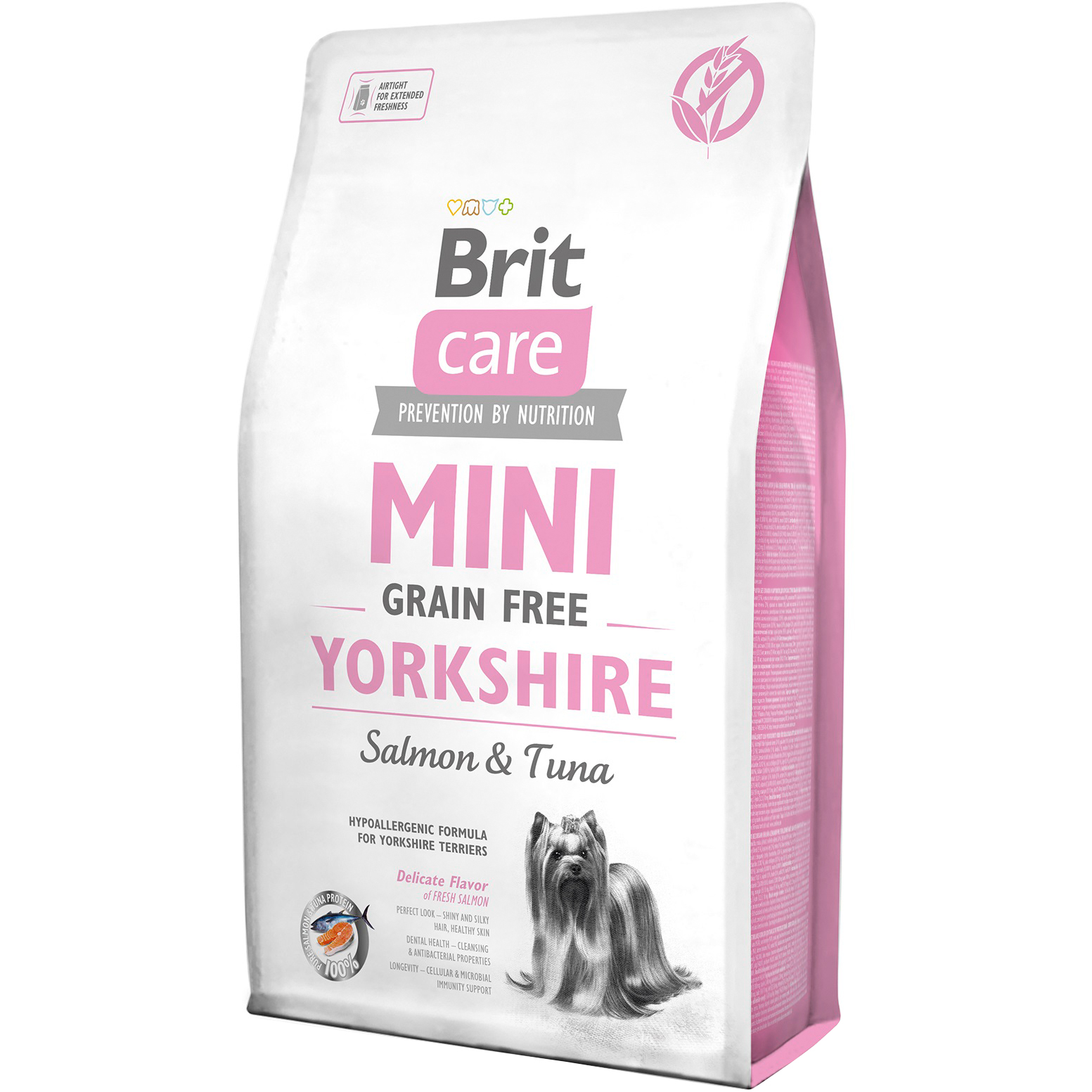 BRIT CARE GF Mini Yorkshire Сухой гипоаллергенный корм для собак малых пород (Лосось, Тунец)0