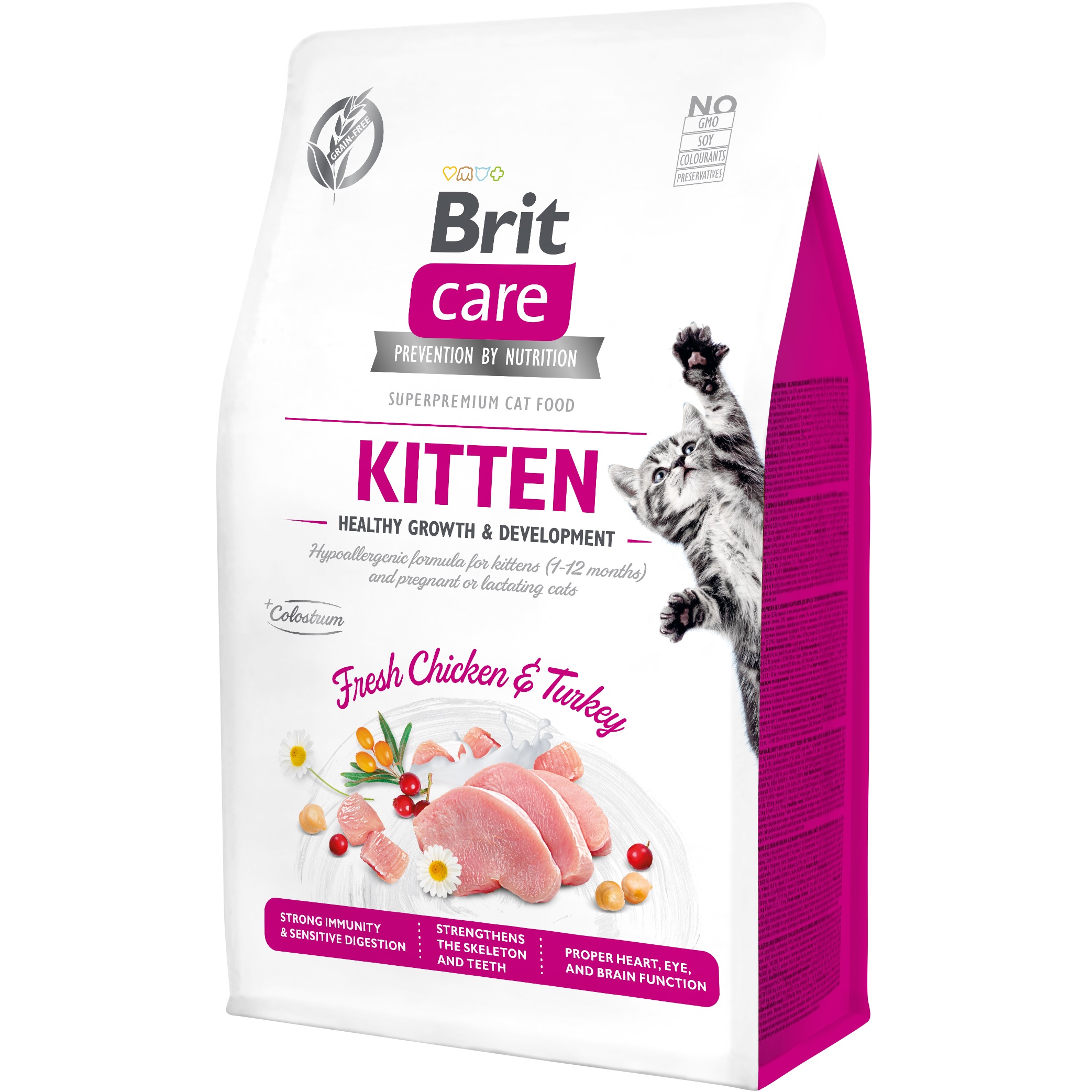 BRIT CARE Kitten Healthy Growth and Development Сухой корм для котят (с курицей и индейкой)0