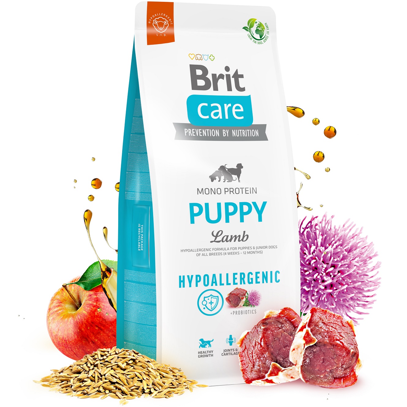 BRIT CARE Dog Hypoallergenic Puppy Сухий корм для цуценят всіх порід (Ягня)4