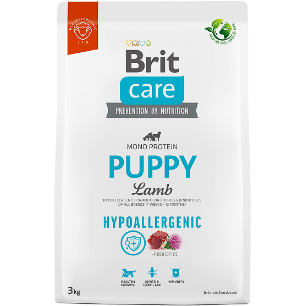 BRIT CARE Dog Hypoallergenic Puppy Сухой корм для щенков всех пород (Ягненок)0