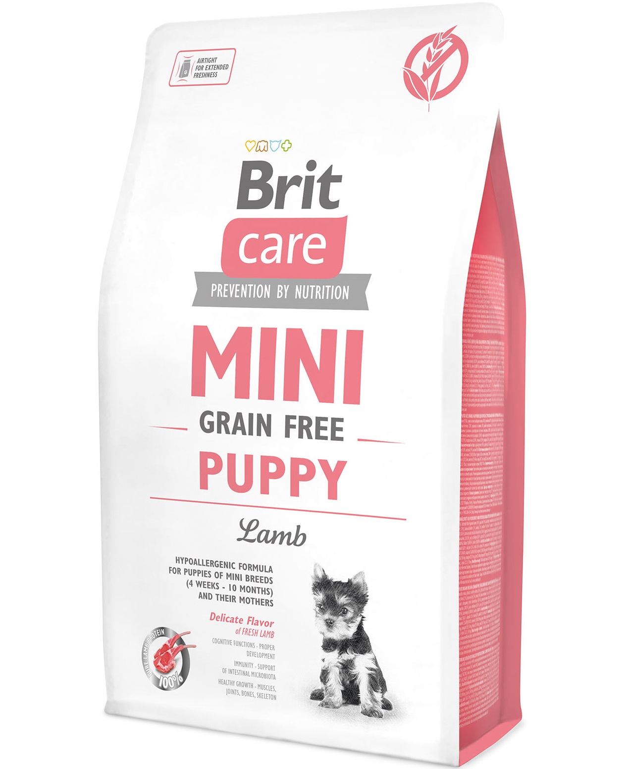 BRIT CARE GF Mini Puppy Сухий гіпоалергенний корм для цуценят малих порід (Ягня)0