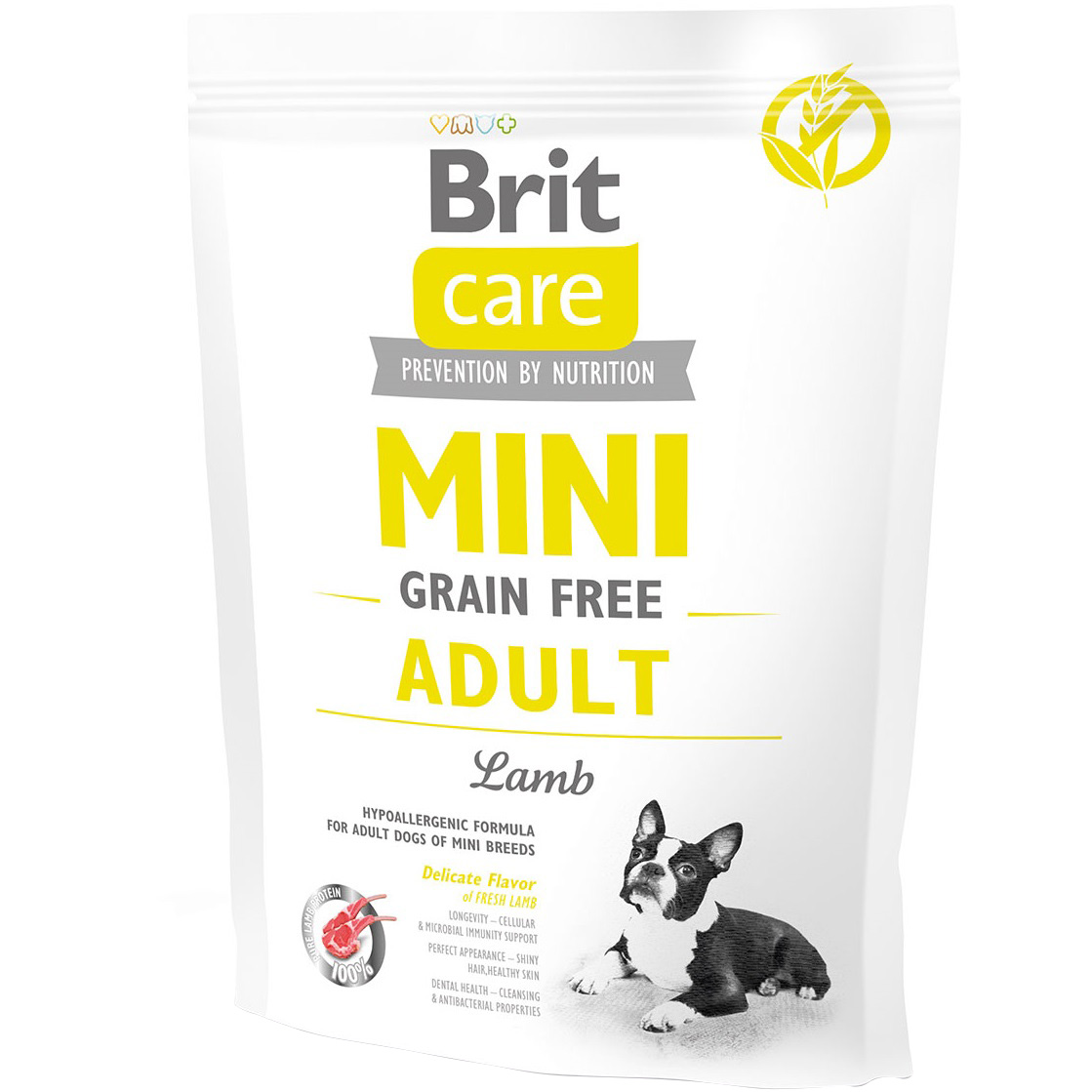 BRIT CARE GF Mini Adult Lamb Сухий гіпоалергенний корм для собак малих порід (Ягня)0