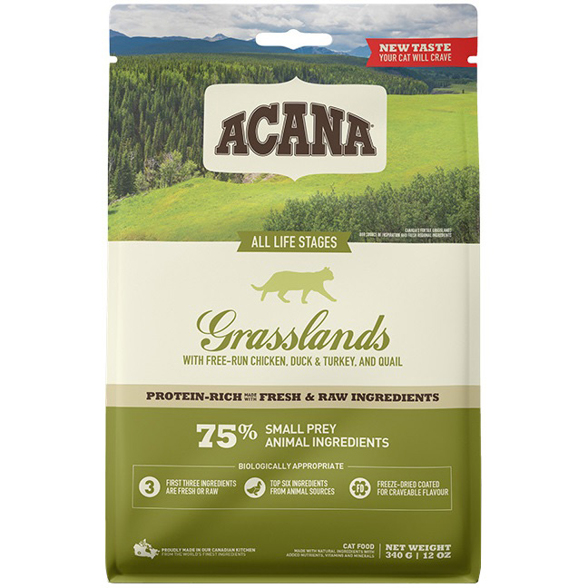 ACANA Grasslands Cat Сухой корм для котов всех пород и всех стадий жизни (утка, курица, индейка)0