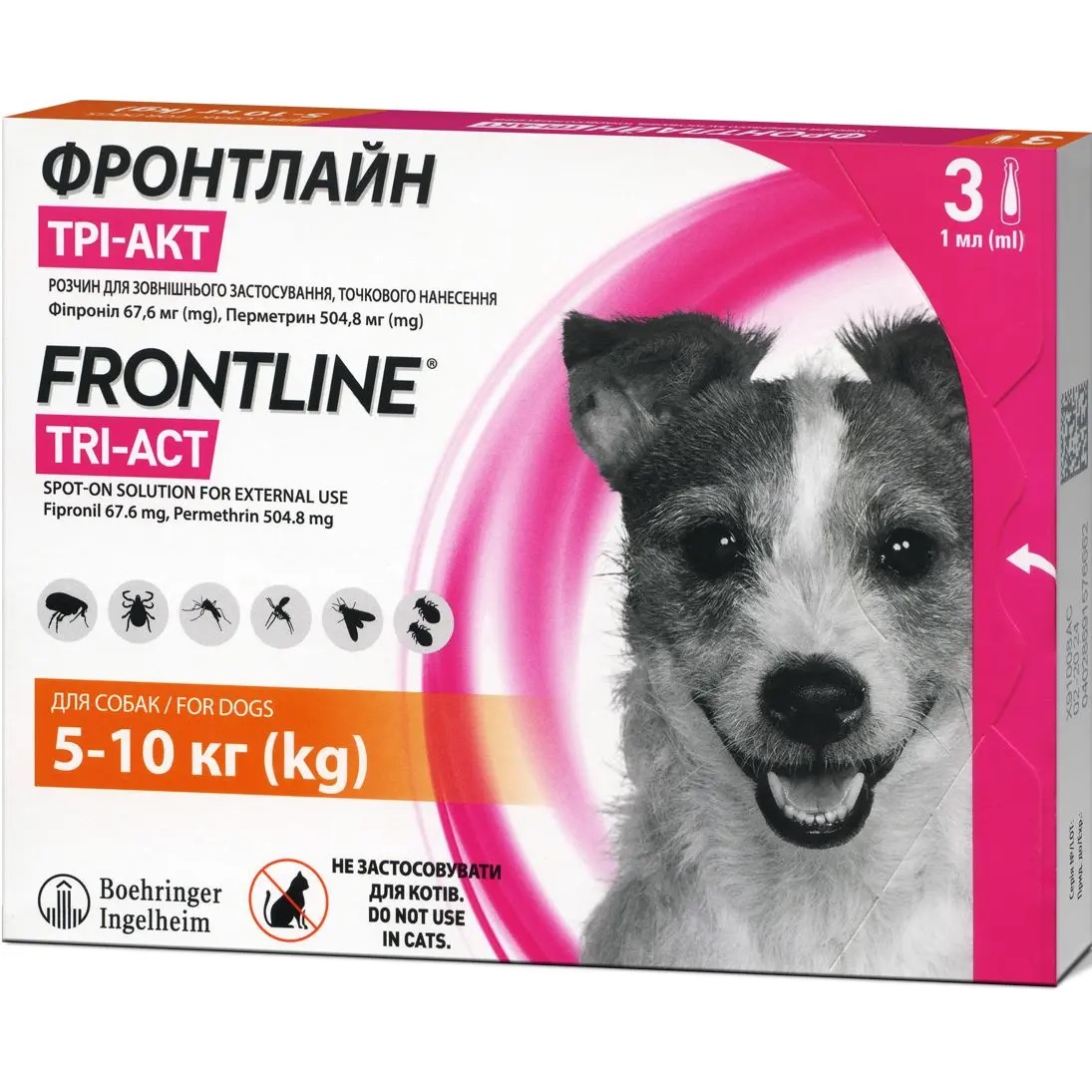 Boehringer Ingelheim Frontline Tri-ACT Капли для собак от блох и клещей1