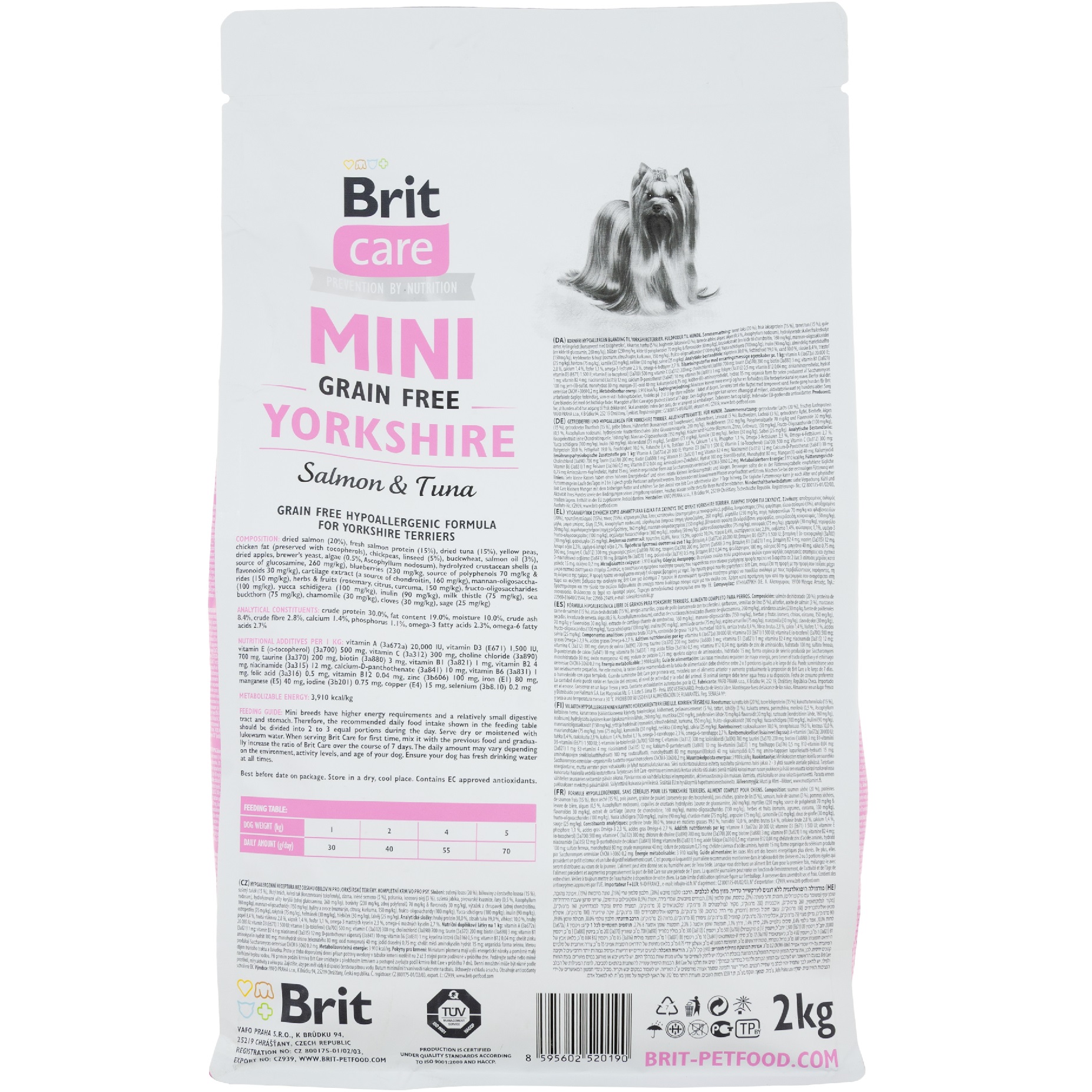 BRIT CARE GF Mini Yorkshire Сухой гипоаллергенный корм для собак малых пород (Лосось, Тунец)4