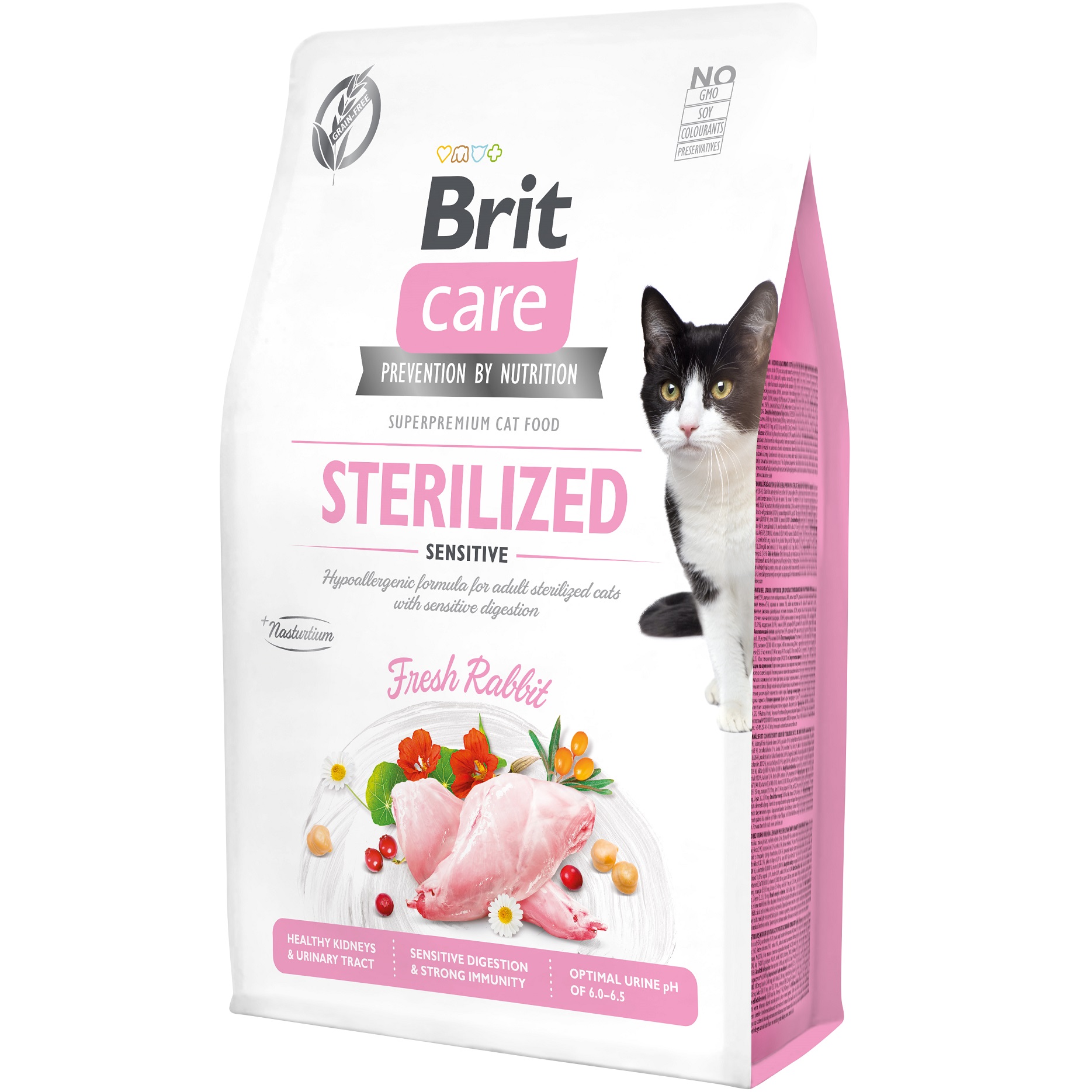 BRIT CARE Cat Sterilized Sensitive Сухой гипоаллергенный корм для стерилизованных котов (с кроликом)0