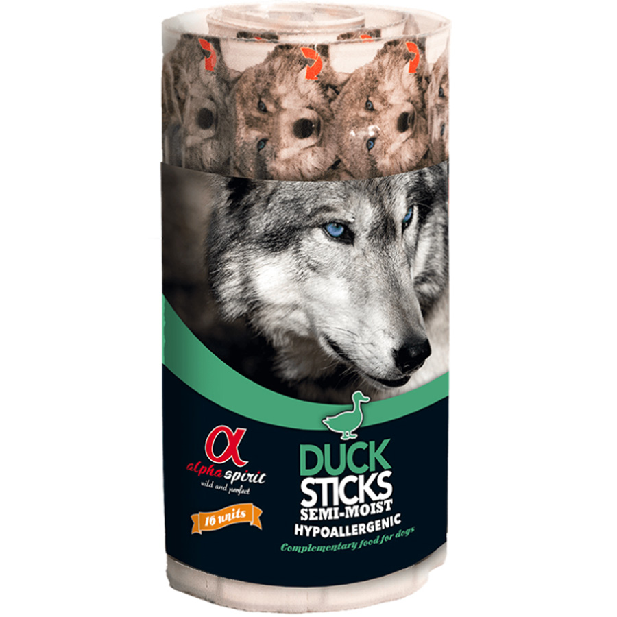 ALPHA SPIRIT Dog Sticks Duck Полувлажное лакомство для собак (палочки из утки)0