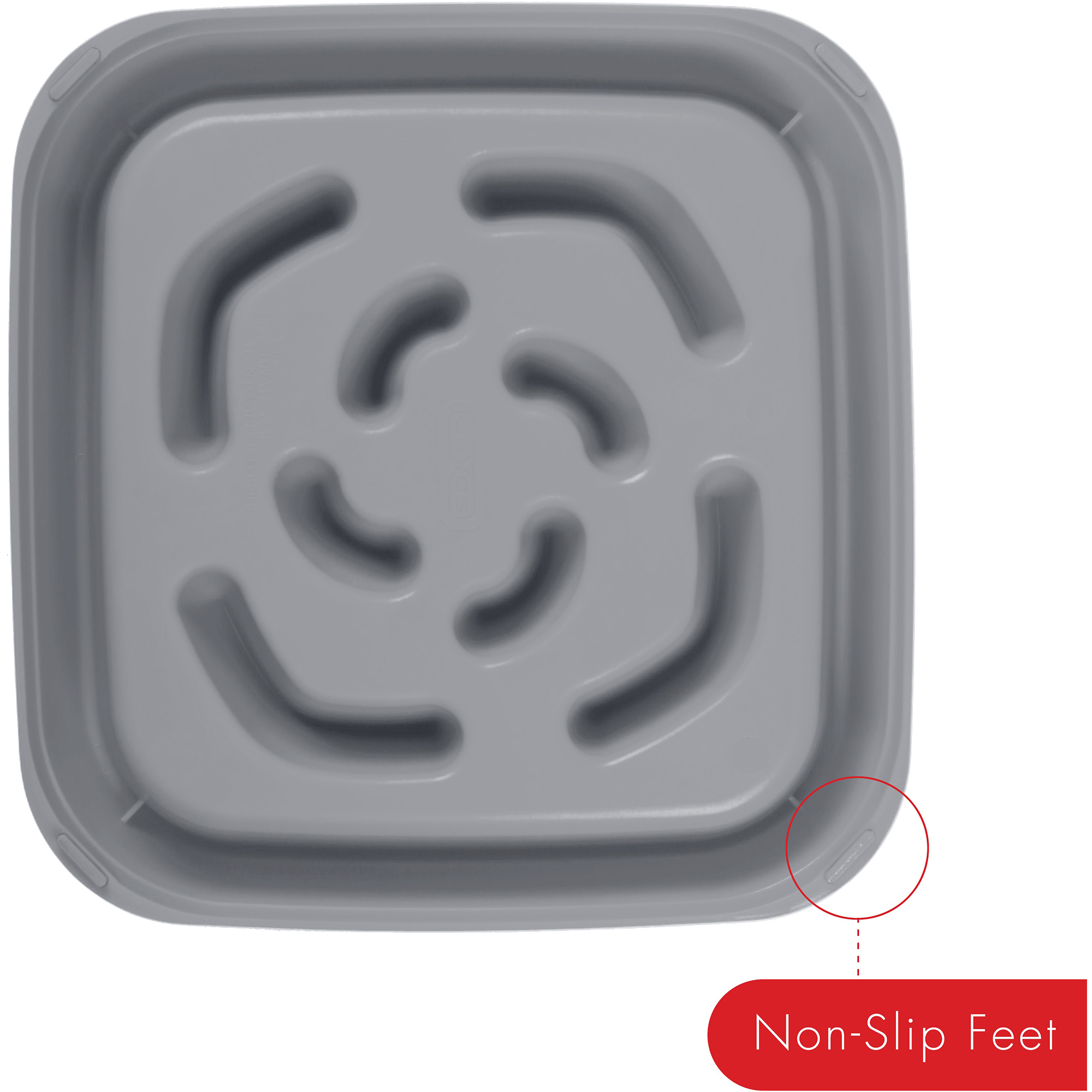 DEXAS Slow Maze Feeder Silicone 6 cup Миска силіконова квадратна для повільного годування2