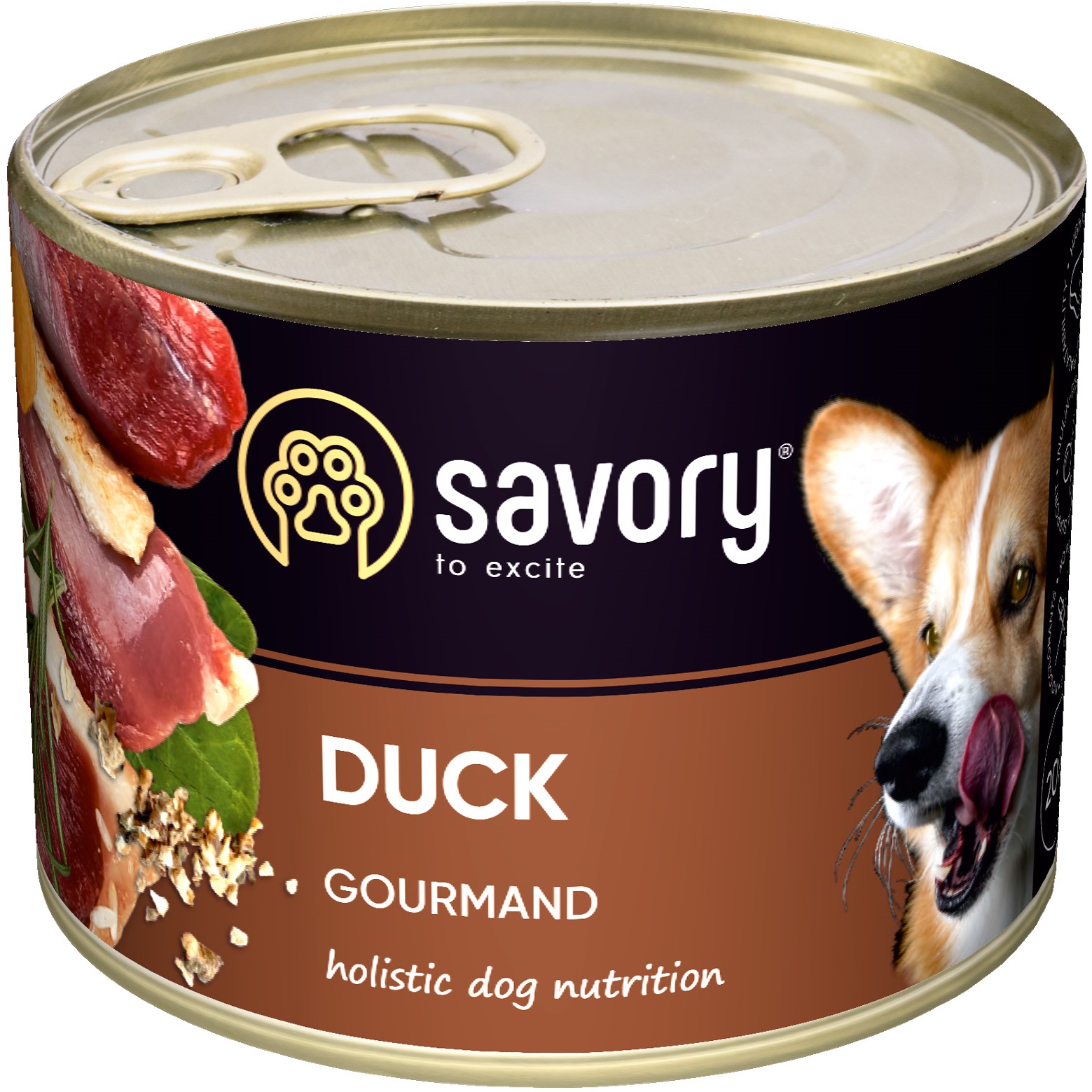 Savory Dog Gourmand Вологий корм для дорослих собак (Качка)0