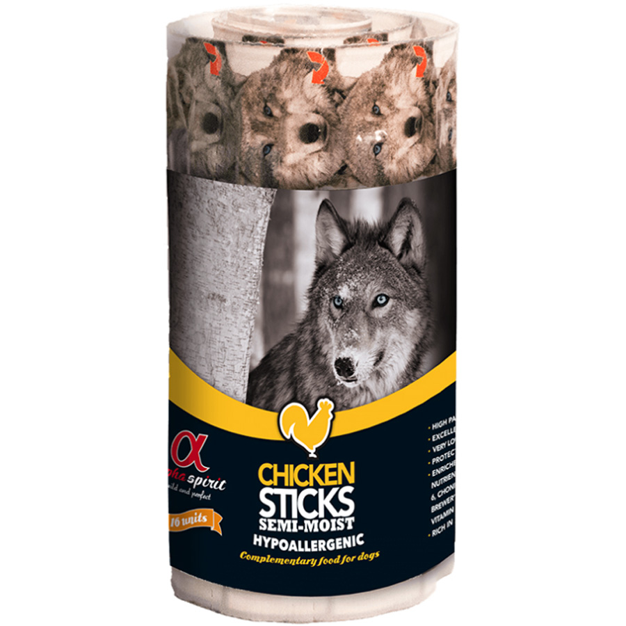 ALPHA SPIRIT Dog Sticks Chicken Напіввологі ласощі для собак (палички з курятини)0