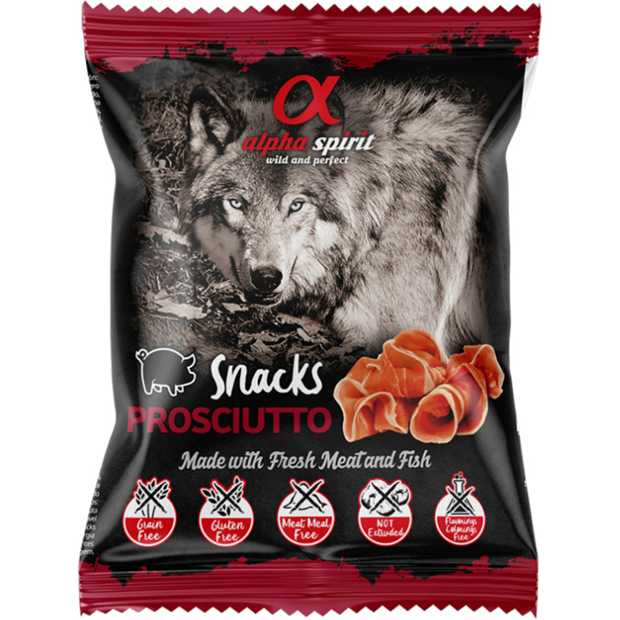 ALPHA SPIRIT Dog Snacks Prosciutto Напіввологі ласощі для собак (кубики з прошуто)0