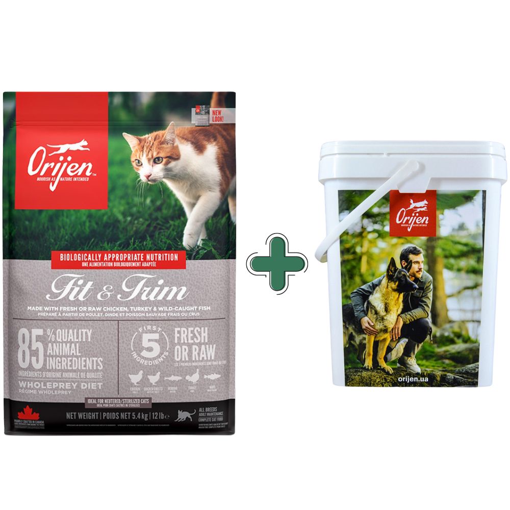 ORIJEN Fit and Trim Cat Сухий корм для дорослих котів всіх порід для підтримки здорової ваги (курка, оселедець, індичка)0