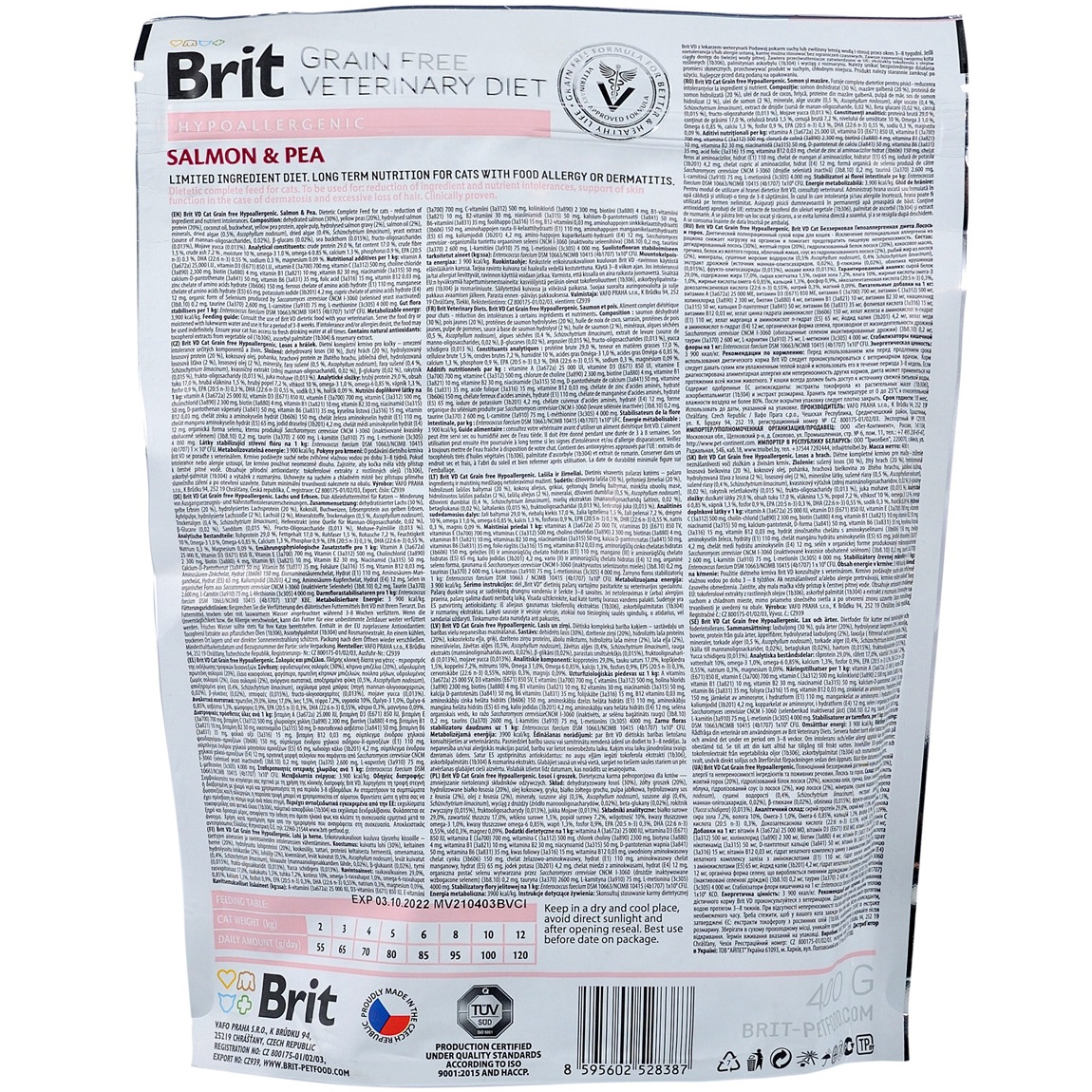 BRIT VetDiets Cat Hypoallergenic Сухий корм для котів з харчовою алергією (з лососем)6