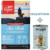 ORIJEN 6 Fish Dog Сухий корм для собак усіх порід та вікових категорій (сардина, макрель, хек, камбала)