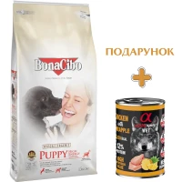 BONACIBO Puppy High Energy Chicken&Rice with Anchovy Сухий корм для активних цуценят всіх порід (з куркою та рисом)