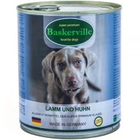 BASKERVILLE Вологий корм для дорослих собак усіх порід (з ягням та півнем)