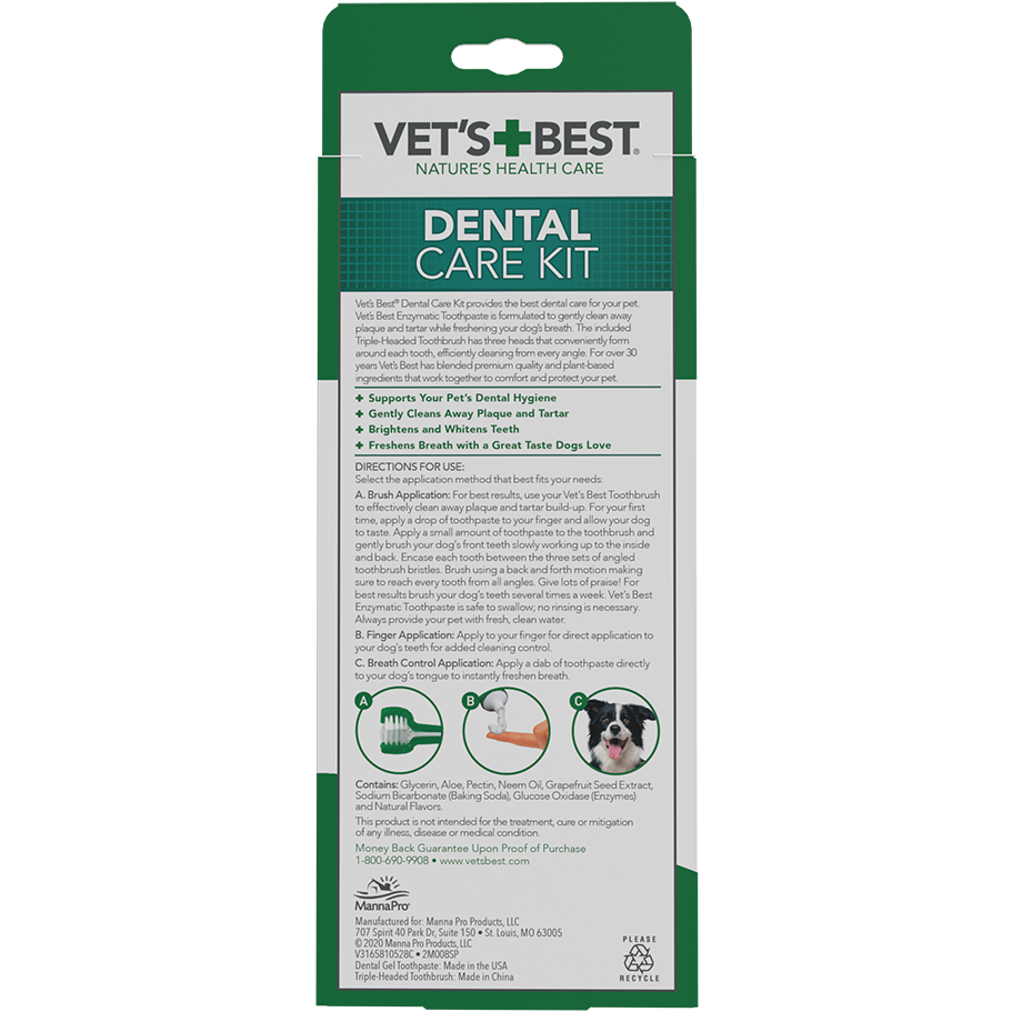 VET`S BEST Dental Care Kit Набор для гигиены за зубами и полостью рта собак1