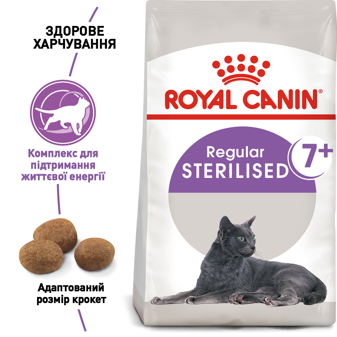 ROYAL CANIN Regular Sterilised 7+ Cухой корм для взрослых стерилизованных котов3